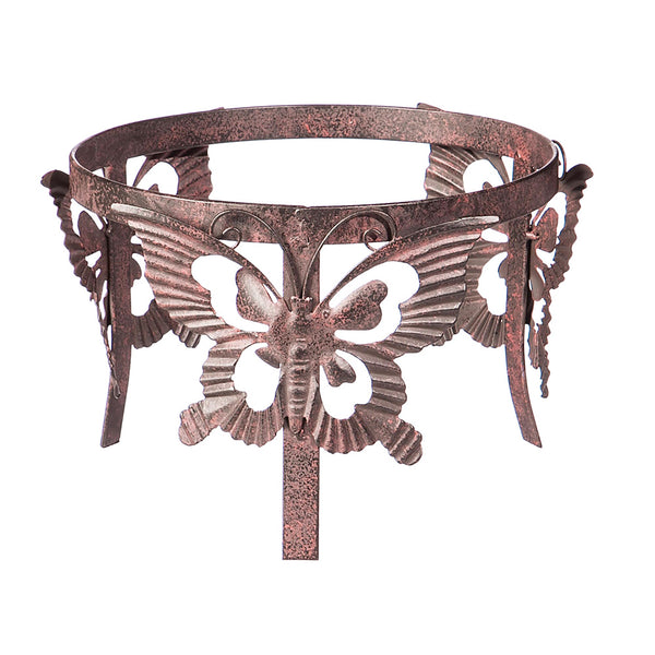 plow & hearth Pollinator Garden Gazing Ball & Stand Butterfly Adorned Gazing Ball Stand