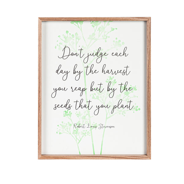 plow & hearth Pollinator Garden Indoor Wall Décor Wood Inspirational Leaves Print in Frame 16" L x 20" H