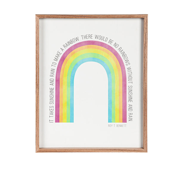 Plow & Hearth Pollinator Garden Indoor Wall Décor Wooden Wall With Frame Inspirational Rainbow 16" L X 20" H