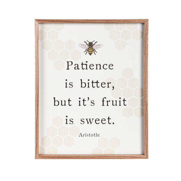 plow & hearth Pollinator Garden Indoor Wall Décor Wooden Wall with Frame Inspirational Aristotle 16" L x 20" H
