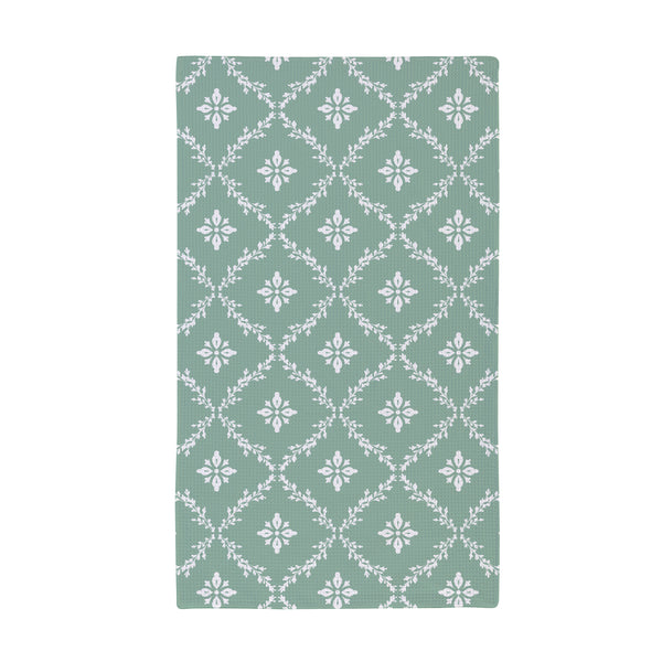 Plow & Hearth Pollinator Garden Kitchen Towel Quick Dry Waffle Weave Double-Sided Herbs 30"L X 18"W