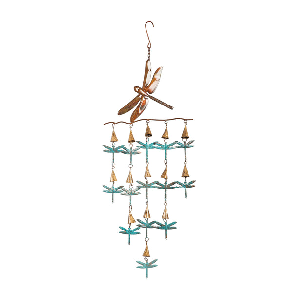 Plow & Hearth Pollinator Garden Mobile Dragonfly Metal Outdoor Hanging Mobile