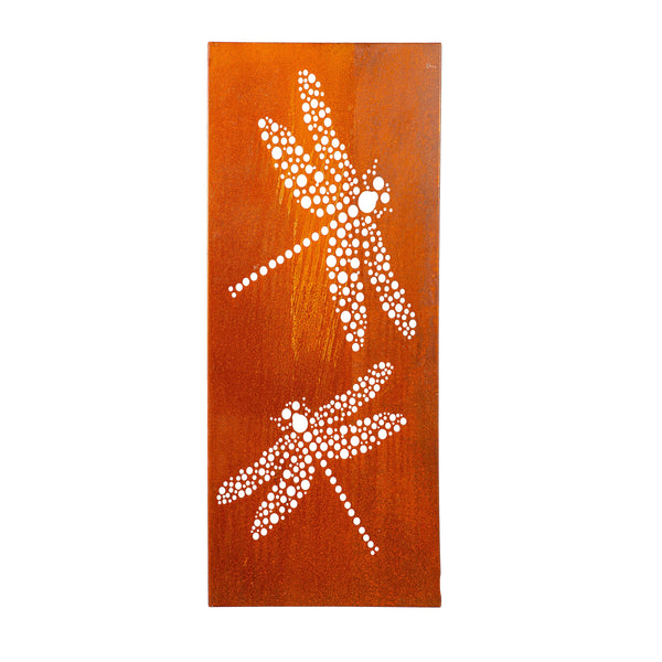 Plow & Hearth Pollinator Garden Outdoor Wall Décor LED Laser Cut Metal Dragonfly 15" L X 40" H