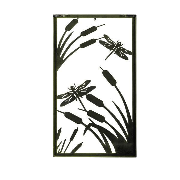 Plow & Hearth Pollinator Garden Outdoor Wall Decor Metal Dragonfly Garden Laser-Cut Wall Art