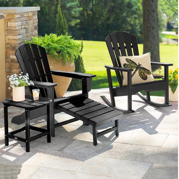 Plow & Hearth POLYWOOD® Adirondack Chair With Hideaway Ottoman