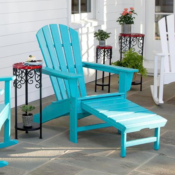 plow & hearth POLYWOOD® Adirondack Chair with Hideaway Ottoman
