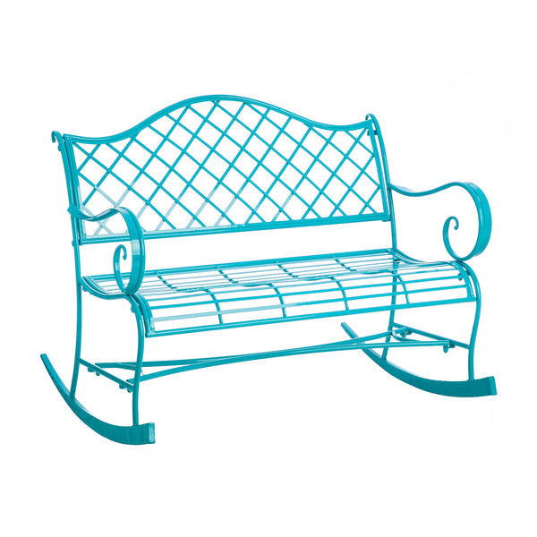 Plow & Hearth Powder-Coated Indoor/OutdoorTurquoise Metal Rocker