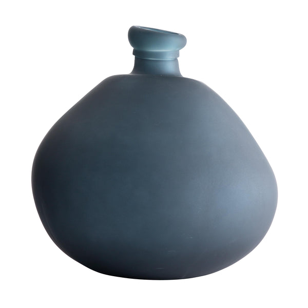 Plow & Hearth Recycled Round Frosted Gray Glass Balloon Vase