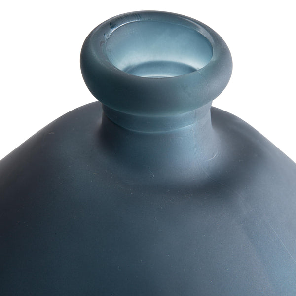 Plow & Hearth Recycled Round Frosted Gray Glass Balloon Vase