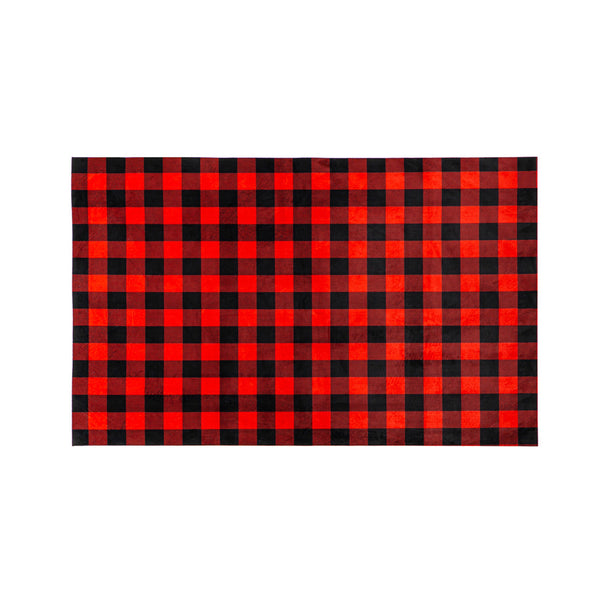 plow & hearth Red and Black Buffalo Check Layering Mat