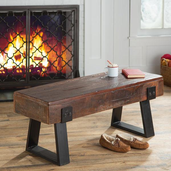 Plow & Hearth Richland Indoor/Outdoor Reclaimed Wood Bench