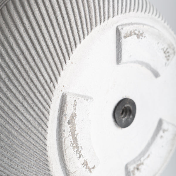 Plow & Hearth Round Stripe Fiber Clay Planters Set Of 3 White