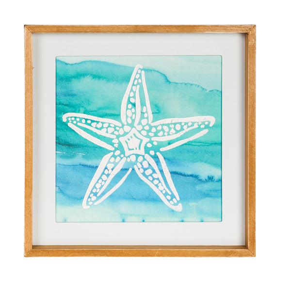 Plow & Hearth Sand Dollar And Starfish Framed Wall Art Set Of 2