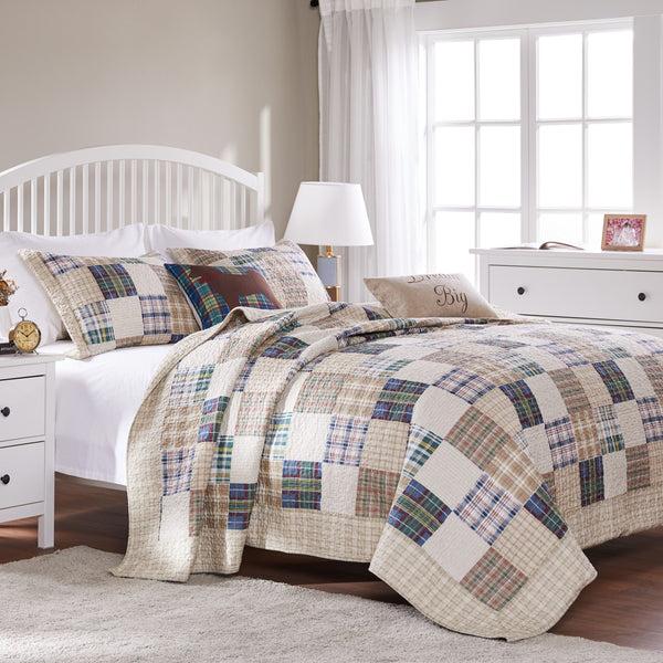 Plow & Hearth Sarah Cotton Quilted Reversible Bedding Set Full/Queen