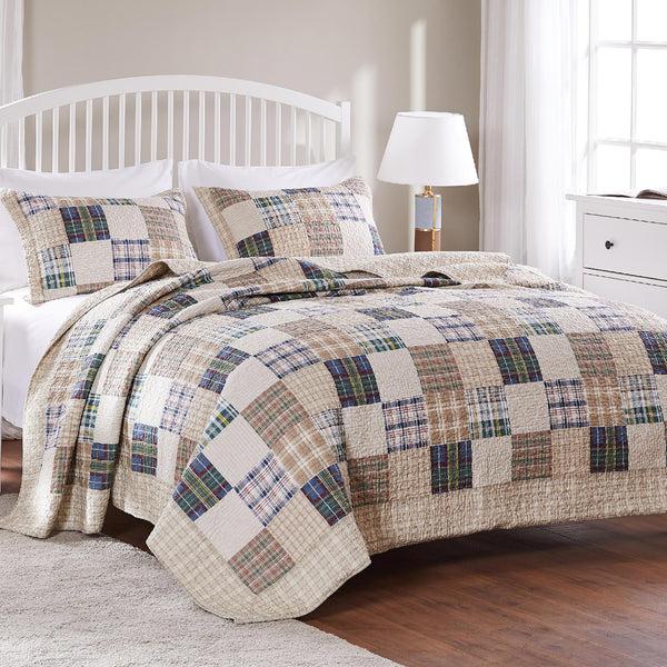 plow & hearth Sarah Cotton Quilted Reversible Bedding Set Twin