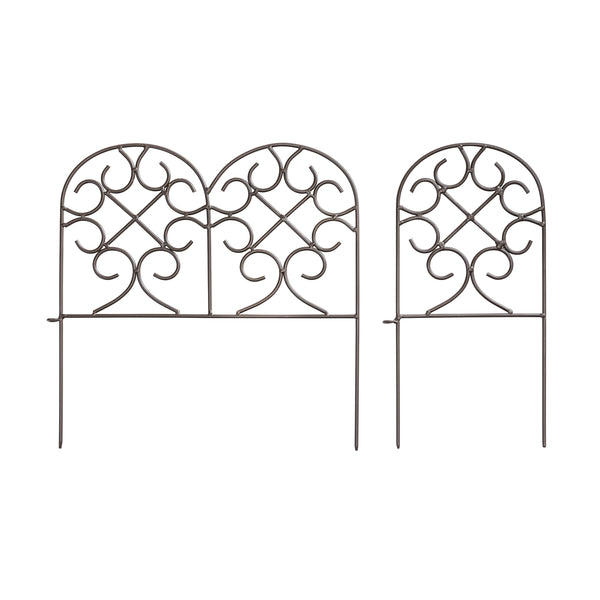Plow & Hearth Scrollwork Wrought Iron Edging With Ground Stakes And Gunmetal Finish