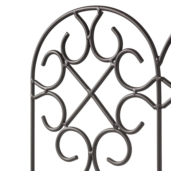 Plow & Hearth Scrollwork Wrought Iron Edging With Ground Stakes And Gunmetal Finish