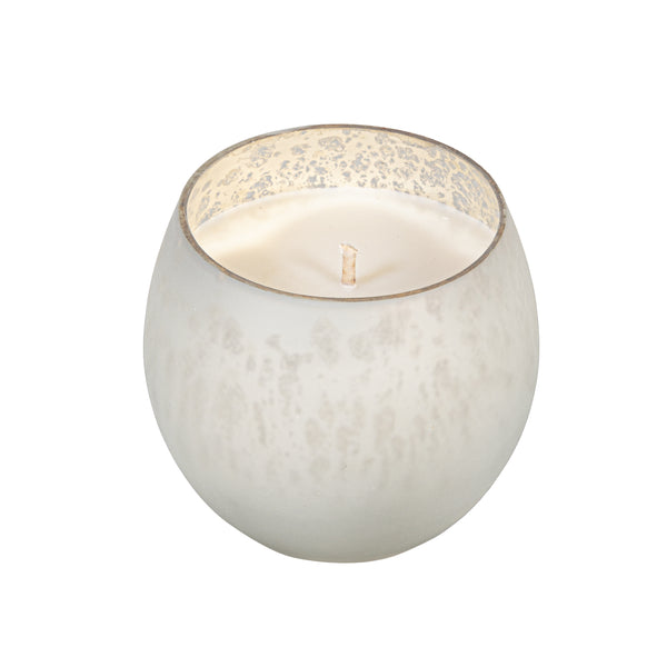 Plow & Hearth SDS HD 7oz Egg Mercury Glass Candle Bright White