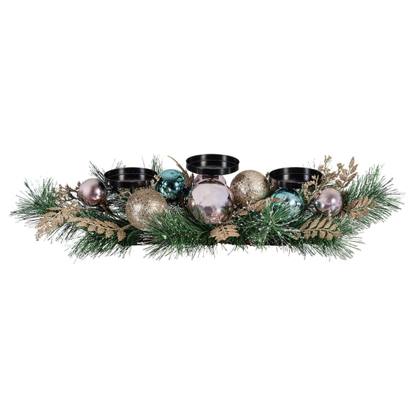 Plow & Hearth Season To Sparkle Faux Floral Table Decor Candle Holder Artificial