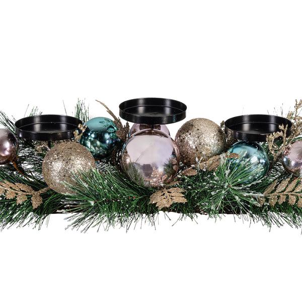 Plow & Hearth Season To Sparkle Faux Floral Table Decor Candle Holder Artificial
