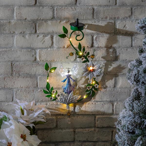 Plow & Hearth Season To Sparkle Garden Stake 4-in-1 Solar Garden Stake Angel 48"H