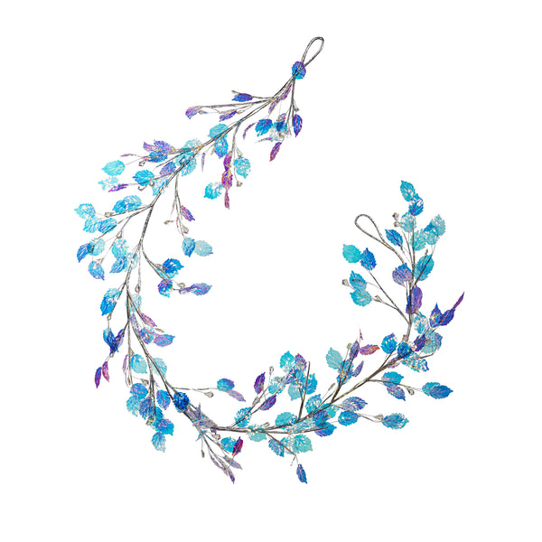 plow & hearth Season to Sparkle Garland Artificial Iridescent Leaf 72"H