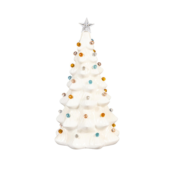 Plow & Hearth Season To Sparkle LED Table Décor Ceramic Christmas Tree 11.25"H
