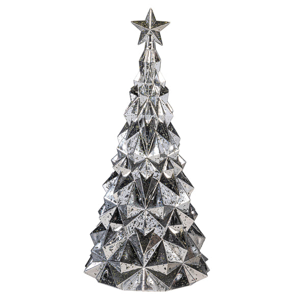 Plow & Hearth Season To Sparkle LED Table Decor Christmas Tree Acrylic Lantern 9.75"H