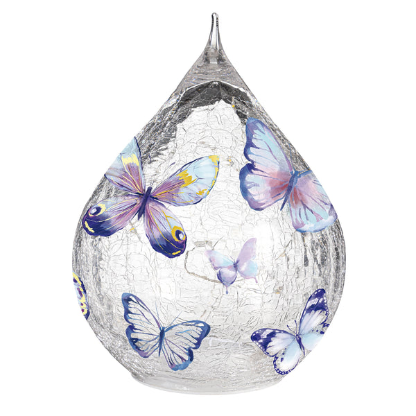 Plow & Hearth Season To Sparkle LED Table Decor Glass Teardrop Set Of 2