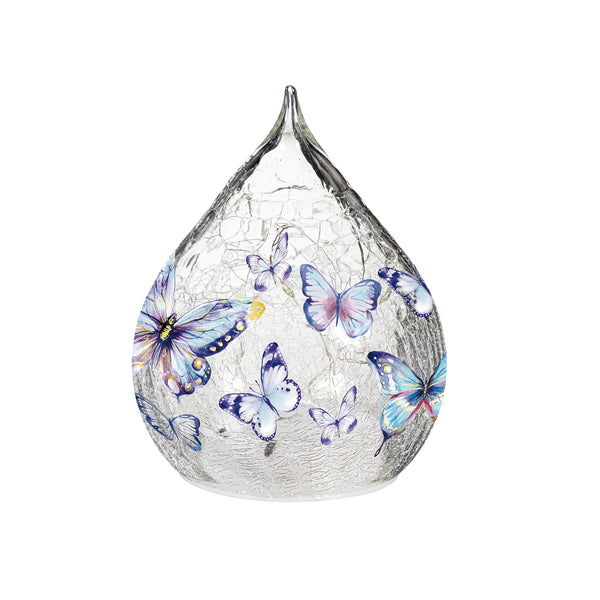 Plow & Hearth Season To Sparkle LED Table Decor Glass Teardrop Set Of 2