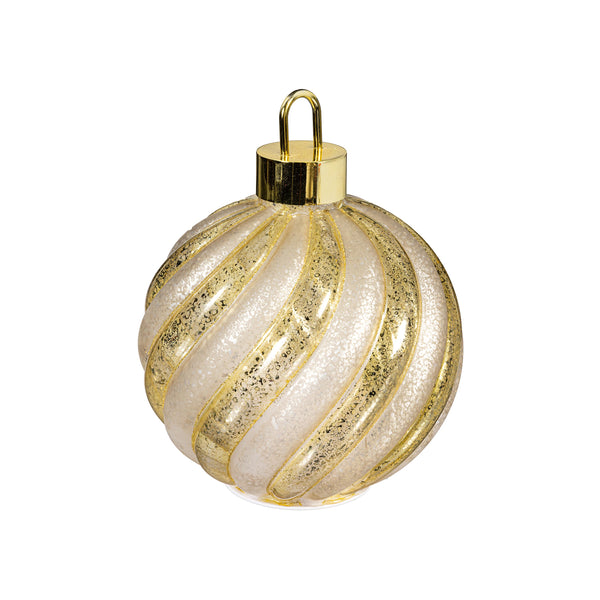Plow & Hearth Season To Sparkle LED Table Decor Ornament Shaped Rotating Glass 10"H