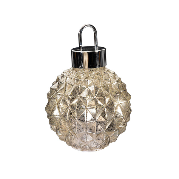 Plow & Hearth Season To Sparkle LED Table Decor Ornament Shaped Rotating Glass 12.25"H