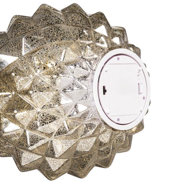 Plow & Hearth Season To Sparkle LED Table Decor Ornament Shaped Rotating Glass 12.25"H