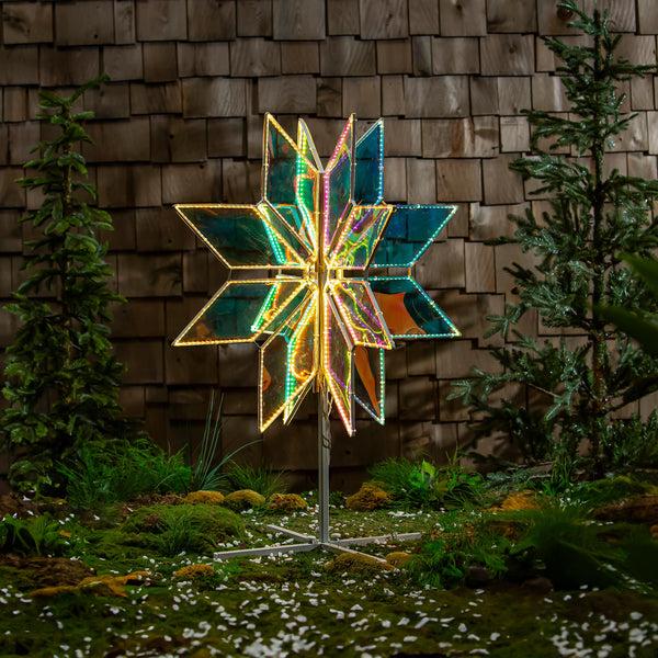 plow & hearth Season to Sparkle Outdoor Lamp & Lighting Statement LED Motif Snowflake 30"H