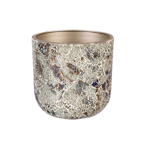 Plow & Hearth Season To Sparkle Planters Mosaic Glass Planters Nested Set Of 2