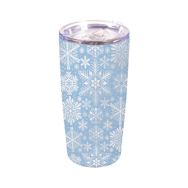 Plow & Hearth Season To Sparkle Tumbler Stainless-Steel Snowflakes 20oz Gift Box