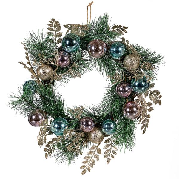 Plow & Hearth Season To Sparkle Wreath Artificial With Ornaments 24"H