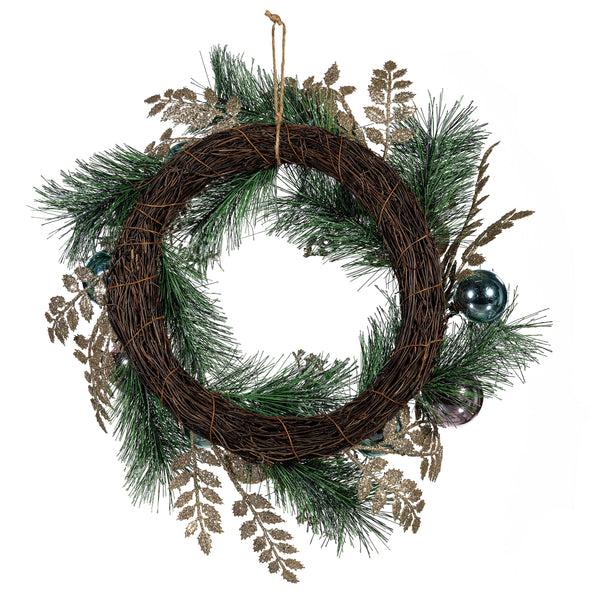 Plow & Hearth Season To Sparkle Wreath Artificial With Ornaments 24"H