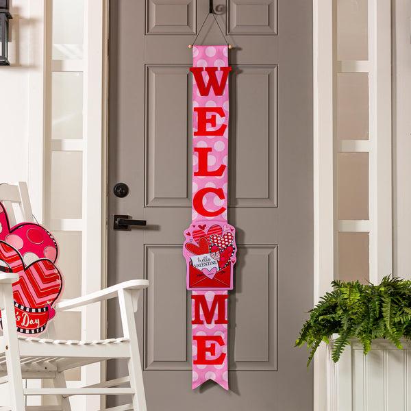 plow & hearth Sending Love Valentine's Day/End of the Rainbow Double Sided Door Banner