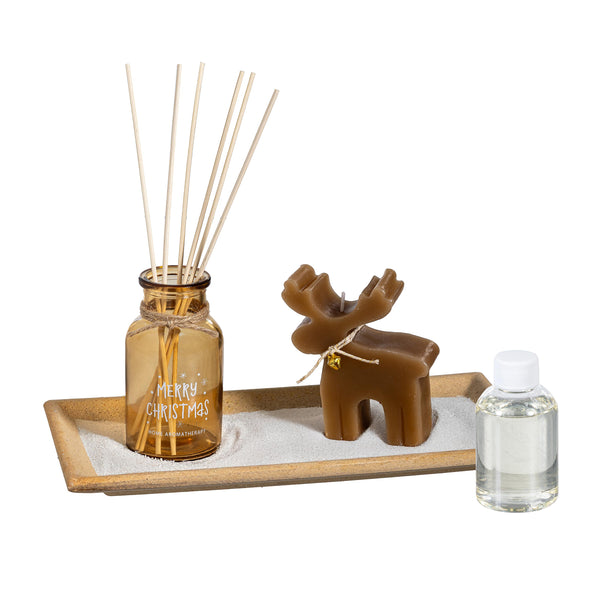 Plow & Hearth Shades Of Emerald Candle And Diffuser Candle And Accessories Set