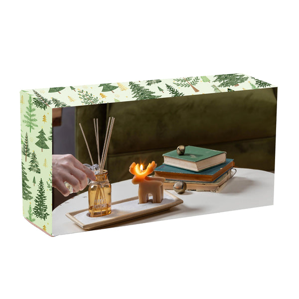 Plow & Hearth Shades Of Emerald Candle And Diffuser Candle And Accessories Set