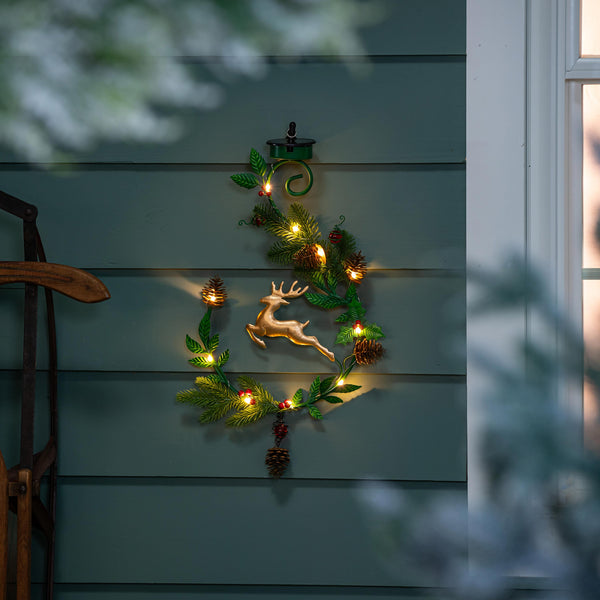 Plow & Hearth Shades Of Emerald Garden Stake 4-in-1 Solar Garden Stake Deer 48"H