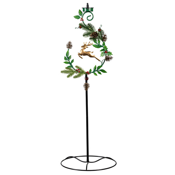Plow & Hearth Shades Of Emerald Garden Stake 4-in-1 Solar Garden Stake Deer 48"H