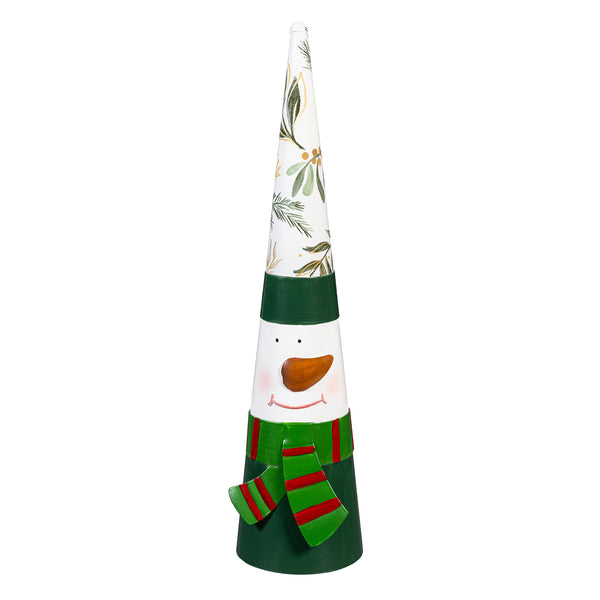 Plow & Hearth Shades Of Emerald Garden Statue Metal Statue Santa And Snowman 18.7"H Set Of 2