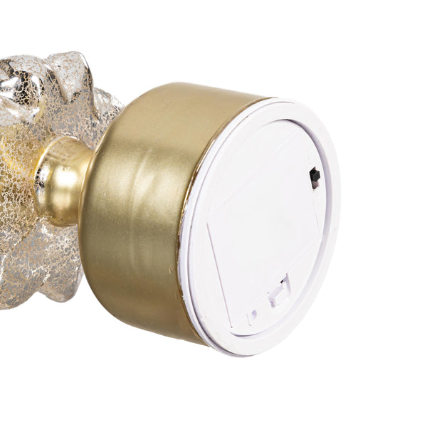 Plow & Hearth Shades Of Emerald LED Table Decor Tree Shaped Rotating Metallic Glass 16"H