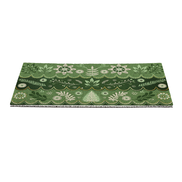 Plow & Hearth Shades Of Emerald Scandi PVC Trapper Mat 28"x16"