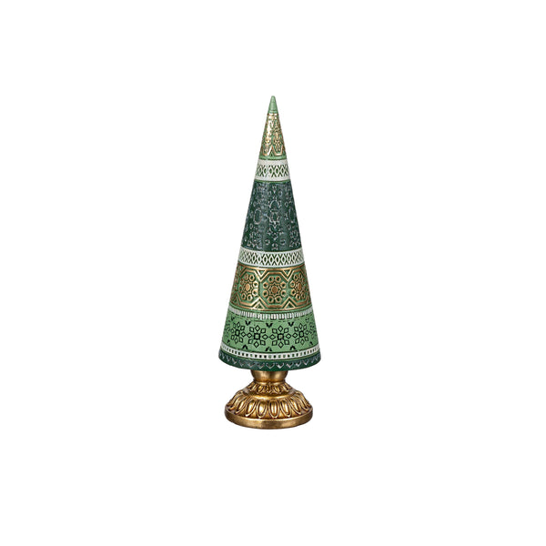 Plow & Hearth Shades Of Emerald Table Décor Tree Decorative Resin Set