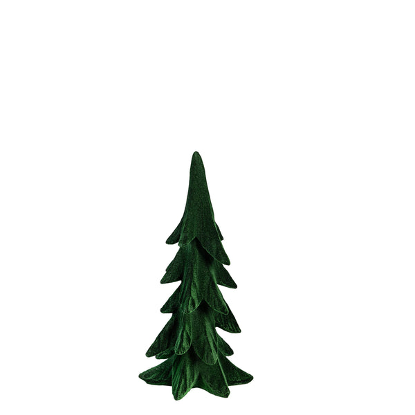 Plow & Hearth Shades Of Emerald Table Décor Tree Flocked Resin Set