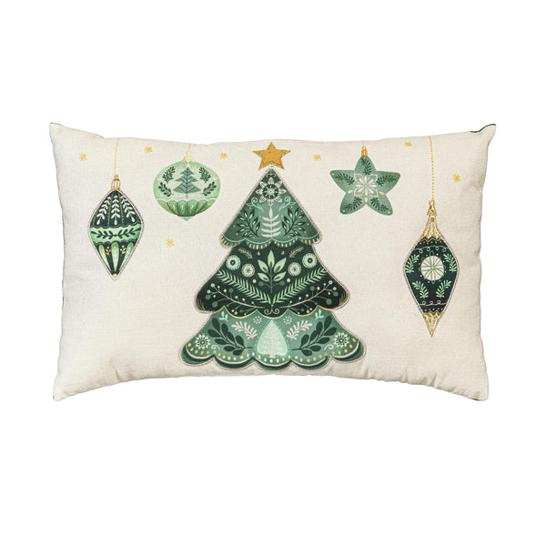 Plow & Hearth Shades Of Emerald Throw Pillow Lumbar Pillow 16"L X 10.5"H