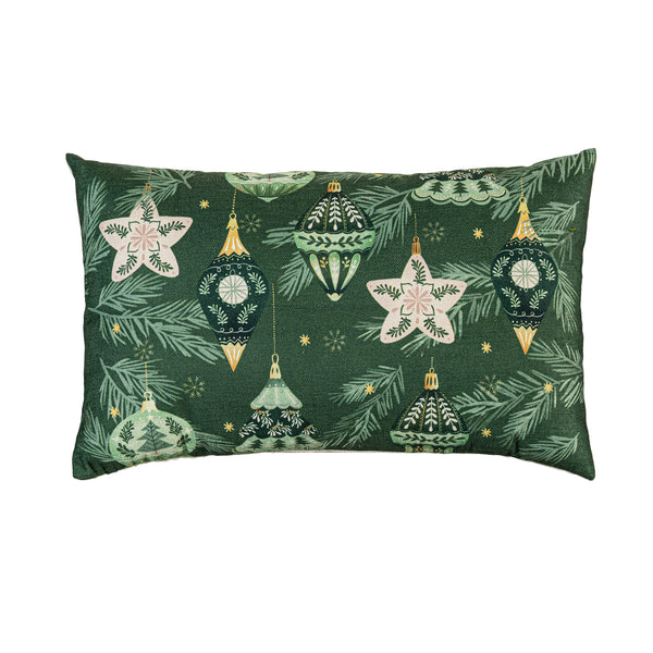 Plow & Hearth Shades Of Emerald Throw Pillow Lumbar Pillow 16"L X 10.5"H